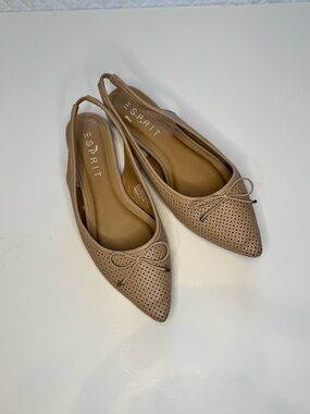 Esprit Tan Flat Slingbacks